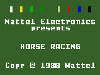 Horse Racing title screen for Intellivision